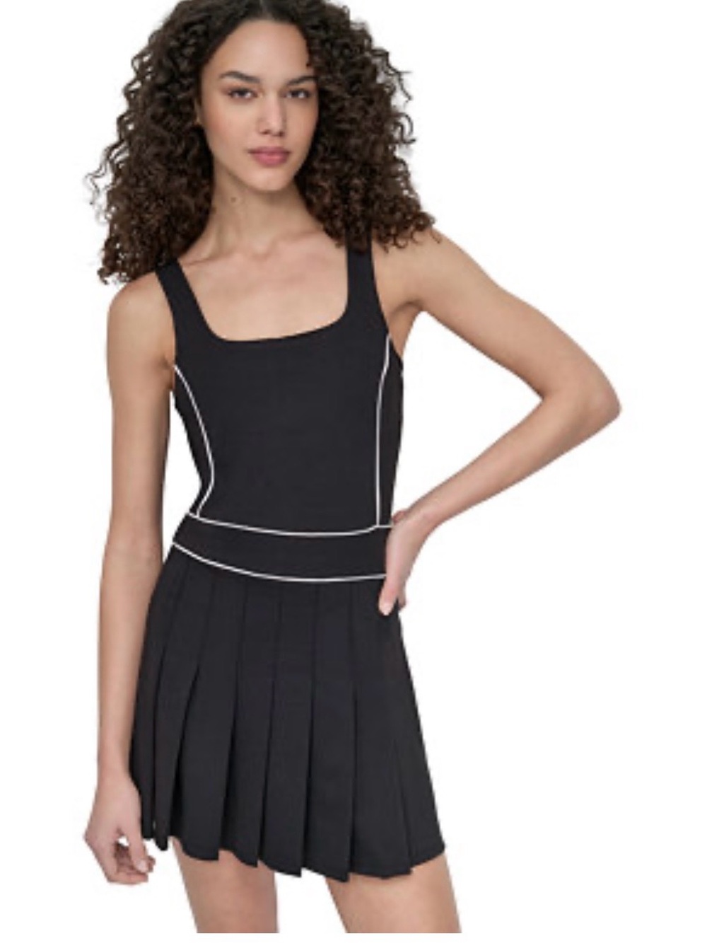 DKNY black athletic dress with shorts